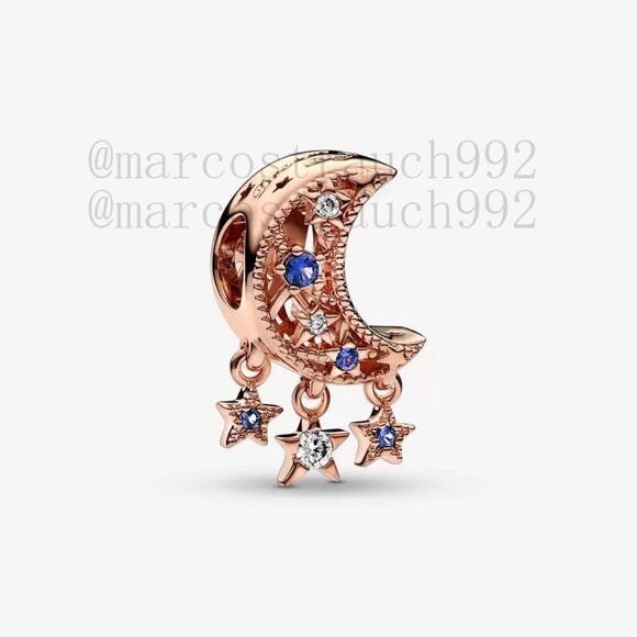 Pandora Star & Crescent Moon Charm - Picture 1 of 7